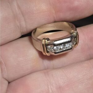 Men’s 14kt Gold two tone ring size 11. Aprox .40ctw.